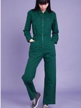 L.F. Markey Danny Long Sleeve Jumpsuit Womens 6 US Boilersuit Green GUC